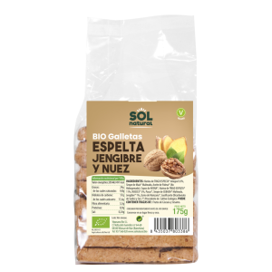 Galletas espelta, jengibre y nuez 175gr Eco