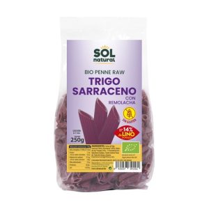 Penne trigo sarraceno remolacha y lino sin gluten 250gr Eco
