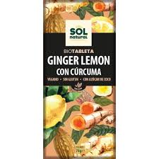 Tableta algarroba con jengibre, limón y cúrcuma 70gr